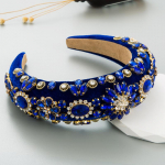 Naiste juuksepael Vintage Broken Crystal Resin Flower Armas temperament kangas laia servaga peapael juukseklamber OneSize