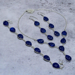 Natural London Blue Topaz Gemstone Handmade 925 Sterling Silver Gift Set z4b11