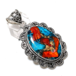 Natural Spiny Oyster Gemstone Handmade 925 Sterling Silver Pendant 2.44 u3u79