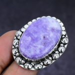 Natural Lepidolite Gemstone 925 Sterling Silver Jewelry Ring Size 9.5 o1s47