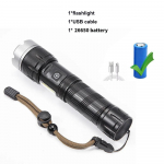 1000LM 1500mAh suure v&otilde;imsusega LED-taskulambid V&otilde;imas LED-v&auml;lklamp, pikamaa kohtvalgustid, sisseehitatud akuga taskulamp 3000mAh