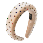 Naiste paksendatud k&auml;snast kullast sametist juuksepael, laia servaga peapael OneSize punane