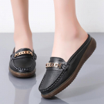 Naiste libisemissussid, pehmed mullid, vabaajakingad, elegantsed suvised hingavast nahast mustad mokasiinkingad 35 must