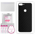 apgo Protective Skin Sticker for the back compatible with Alcatel 1s, Wrap Film, Foil, Vinyl - Pattern Carbon Black