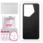 apgo Protective Skin Sticker for the back compatible with Tecno Camon 20 Pro 5G, Wrap Film, Foil, Vinyl - Pattern Black Honeycomb