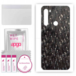 apgo Protective Skin Sticker for the back compatible with HTC U20 5G, Wrap Film, Foil, Vinyl - Pattern Carbon Black Pixel
