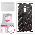 apgo Protective Skin Sticker for the back+sides compatible with Xiaomi Redmi K20 Pro, Full Wrap Film, Foil, Vinyl - Pattern Carbon Black Pixel