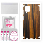 apgo Protective Skin Sticker for the back+sides compatible with Samsung Galaxy A12, Full Wrap Film, Foil, Vinyl - Pattern Tigerwood