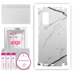 apgo Protective Skin Sticker for the back+sides compatible with Samsung Galaxy S20 5G, Full Wrap Film, Foil, Vinyl - Pattern White Marble