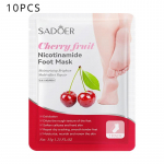 SADOER Kirsi-niatsiinamiidi kooriv jalamask Noorendavad jalahoolduse jalamaskid 10pcs