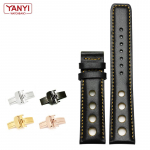 Ehtsast nahast k&auml;ev&otilde;ru Tissot Sports Racing Series PRS516 T91 1853 jaoks, pealmine kiht lehmanahk, kellarihm 20mm Chopini kellarihma jaoks gold buckle