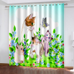 Anime stiilid Loomamaailma seeria P&auml;ikesekardinad Lastele Meeldib Magamistoa Dekoratsioon Kardin Digitaalne Tr&uuml;kk Kohandatud 100W130H(CM)40x51in&Grommet Top