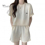 2 tk/komplekt suvine naiste dressi&uuml;likond O kaelus Puhasv&auml;rviline l&uuml;hikeste varrukatega T-s&auml;rk Pingutusn&ouml;&ouml;riga elastne v&ouml;&ouml;koht Avara p&otilde;lvepikkusega l&uuml;hikesed p&uuml;ksid Spordiriided Naiste harjutus XL tumehall v&auml;rv