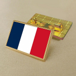Prantsuse lipu pross 2,5 * 1,5 cm tsingisulamist valatud PVC v&auml;rvitr&uuml;kk ja -kate, kuldne ristk&uuml;likukujuline kuld