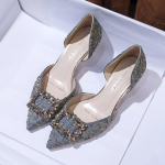 Naiste pumbad Elegantne terava varbaga Rhinestones K&otilde;rged kontsad Pulmakingad Crystal 5,5 cm kontsaga naiste pumbad Sandaalid Seksikad kontsad 35 sinine