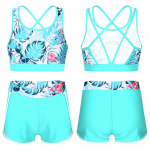 2 tk Lastele t&uuml;drukute tr&uuml;kitud ujumistrikoo komplekt U kaelarihmaga seljaga k&auml;rbitud &uuml;laosa koos poissp&uuml;kstega l&uuml;hikesed p&uuml;ksid p&otilde;hjaga komplekt ujumistrikoo jaoks rannabasseini ujumiskost&uuml;&uuml;mi jaoks 9-10 Years