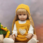 55 cm Silikoonist Terve keha Reborn Doll Maggi Armas Kleebitud Pikad Kuldsed Juuksed Vasts&uuml;ndinud nukk Elus T&uuml;druk Beebi nukk M&auml;nguasjad lastele Lastele Du&scaron;&scaron; M&auml;ngumaja m&auml;nguasi 55cm