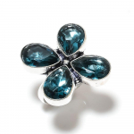 Indicolite Tourmaline Gemstone 925 Sterling Silver Ring Size Adjustable n3w86