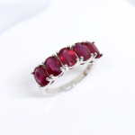 Klassikalise disainiga looduslike rubiinidega h&otilde;bes&otilde;rmus, ehtsad v&auml;&auml;riskivid, elegantne ehtekomplekt naistele, aastap&auml;eva ja kihlumise kingitus US RING SIZE:5#