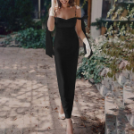 Naiste &otilde;lgadeta kleit, pidulik pulmakleit, &otilde;hukesed maksikleidid L must