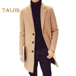 Meeste &uuml;likonnamantel rev&auml;&auml;riga pikkade varrukatega &uuml;hev&auml;rviline keskmise pikkusega &uuml;likond jakk Slim Fit &uuml;herealine s&uuml;gistalvine villane mantel XXXL khaki