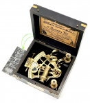 Antiikmere Navigatsioonisekstant Vintage Meres Astrolaab Laeva Instrumendid Puidust Karbiga Messingist Laeva Sekstant Nikerdustega K&otilde;vapuidust Karbis