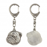 Bulldog, English Bulldog, British Bulldog III - Silver-plated key ring with a dog in a gift box, handbag decoration, backpack pendant by Art-Dog brand