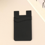 Kahekihiline silikoonist mobiiltelefoni tagatasku kaardihoidja &uuml;mbris kott Kleebis telefoni tagakaanel ID-kaardi rahakoti tasku must