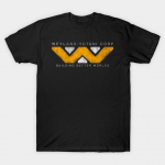 Meeste must mustriga T-s&auml;rk &uuml;lisuur Weyland Yutani s&auml;rk &ndash; Grunge l&otilde;iketa paberitr&uuml;kiga puuvillane T-s&auml;rk 3XL must
