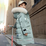Laste pikk jope talvine parka mantel pluss suuruses paks jope soe jope 130