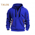 S&uuml;gisene meeste kapuuts kapuutsiga pingutusn&ouml;&ouml;r pool t&otilde;mblukuga taskud elastsed k&auml;tised ja all&auml;&auml;r Pullover Sport Fitness reisikooli topp S hall