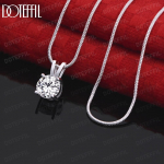 925 Sterling h&otilde;be 8mm AAA klassi tsirkoon ripats Kaelakee Moodsad pulmaehted S-60CM