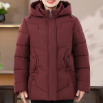 Suures suuruses 2XL-7XL Keskealised naiste talvemantlid Kapuutsiga Paksud soojad l&uuml;hikesed parkad Elegantsed avarad &uuml;ler&otilde;ivad Naiste jakid 5XL telliskivipunane v&auml;rv