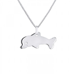 Pendentif Enfants - L&Eacute;A & ARTHUR - DAUPHIN - Or Blanc 375 - Bijou Anallergique - &Eacute;crin Prestige