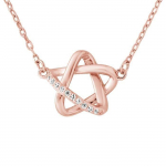 LOVA LOLA VAN DER KEEN - Collier Star - Joaillerie Prestige - Diamant de Synth&egrave;se - Argent Massif 925 Milli&egrave;mes Couleur Or Rose - Bi