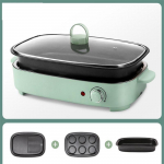 220 V elektripliit majapidamises kasutatav multifunktsionaalne elektriline kuumapott koogik&uuml;psetaja ahi, 3 plaadiga grill us