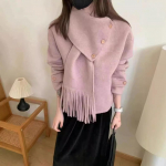 Kahepoolne villane s&uuml;gis-talvine uus Korea stiilis vanust v&auml;hendav l&uuml;hike narmastega sall kahepoolne villane jakk v&auml;ikestele inimestele M