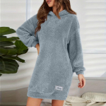 Naiste moodne kapuutsiga pikkade varrukatega pl&uuml;&uuml;skleit &uuml;hev&auml;rviline vabaaja dressipluus XXXL sinine