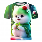 Poiste ja t&uuml;drukute riided Lastele Kawaii Fluffy Cat Multifilm Mood T-s&auml;rk 3D L&uuml;hikeste varrukatega T-s&auml;rgid Laster&otilde;ivad Suvine 160