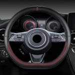 Mikrofiiber Nahast D-kujuline 38cm Auto Rooli Kate Suzuki Swift 2017 2018 2019 2020 2024 2024 Sport Auto Tarvikud veinipunane v&auml;rv