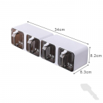 Seinale kinnitatav maitseainekarbi komplekt soolatopsiku maitseaineriiuli sahtel hoiukarbi suhkrumahutipurk lusikaga k&ouml;&ouml;ki