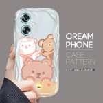 Armas koomiksimustriga kreemjas tekstuuriga korpus, lainelise servaga pehme silikoonkaanega telefoni&uuml;mbris OPPO Reno Realme jaoks OPPO A15S must