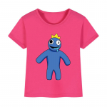 Lapsed Uus saabumine Moodne 3D tr&uuml;kiga Rainbow Friends l&uuml;hikeste varrukatega t-s&auml;rk lastele 160 Heleroosa