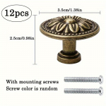 12 tk antiiksed pronksist kapit&otilde;mbed, vintage country stiilis sahtlinupud, 0,98*1,38 tolli, kapi, kapi, kummutiga, kruvidega 12-Pack pronksi