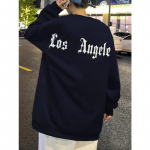 Art Letter Los Angeles Meeste dressipluusid Hip Hop Lihtsad pulloverid Fliisist vabaaja kapuutsid S&uuml;gises Mugavad t&auml;navar&otilde;ivad Meeste pulloverid ja pikkade varrukatega S must