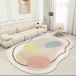 Ebakorrap&auml;rase kujuga vaip elutubadele Helerohelised pilved kodukasutuseks Ebakorrap&auml;rane magamistoavaip 140 * 200 cm