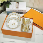 New European Bone China Coffee Cups And Saucers Tableware Coffee Milk Mug Plates Dishes Afternoon Tea Drinkware With Gift Box 220-250ml