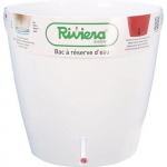 RIVIERA Bac &agrave; r&eacute;serve d'eau - Rond - &Oslash; 36 x H 33 cm - Blanc