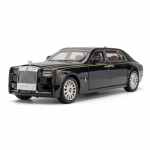 1/18 Rolls-Royce Phantom mudelauto, tsingisulamist tagasit&otilde;mmatav m&auml;nguauto, diecast auto heli ja valgusega, realistliku modelleerimisega mudelm&auml;nguasi must