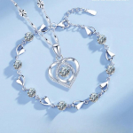 925 Sterling h&otilde;bedane s&uuml;damekujuline kaelakee k&auml;ev&otilde;ru komplekt naistele Vintage Korea sinisest kristallist k&auml;ev&otilde;rudest ehete komplekt peoehted